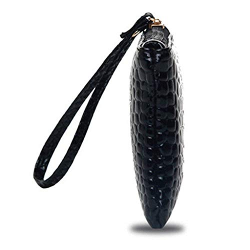Wilk - Bolso de mano, con motivo de cocodrilo en relieve, color negro