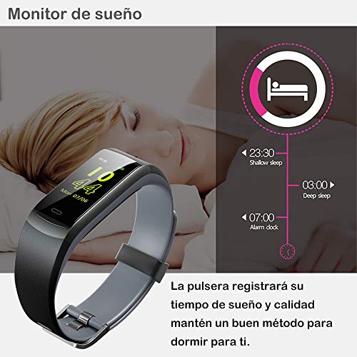 Willful Pulsera de Actividad, Pulsera Inteligente con Pulsómetro Reloj Inteligente Impermeable IP68 Pulsera para Deporte Pulsera Actividad Inteligente para Mujer Hombre para Android iOS Teléfono