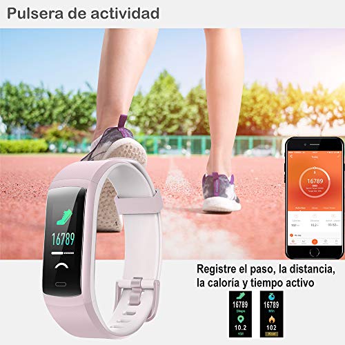 Willful Pulsera de Actividad, Pulsera Inteligente con Pulsómetro Reloj Inteligente Impermeable IP68 Pulsera para Deporte Pulsera Actividad Inteligente para Mujer Hombre para Android iOS Teléfono