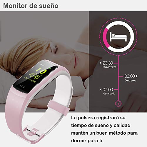 Willful Pulsera de Actividad, Pulsera Inteligente con Pulsómetro Reloj Inteligente Impermeable IP68 Pulsera para Deporte Pulsera Actividad Inteligente para Mujer Hombre para Android iOS Teléfono