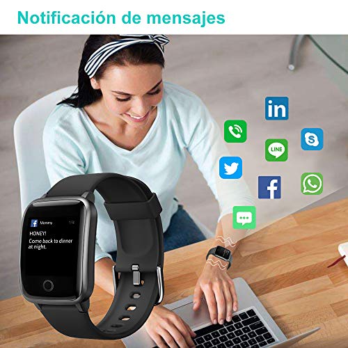 Willful Smartwatch,Pantalla de 1,3 Pulgadas Reloj Inteligente Impermeable IP68 con Pulsómetros para Mujer Hombre, Pulsera de Actividad Inteligente con Monitor de Sueño Contador de Caloría Cronógrafo
