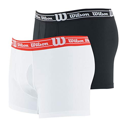 Wilson Calzoncillos de Microfibra y Malla, Bóxers para Hombre (Pack de 2), BLANCO/NEGRO, M
