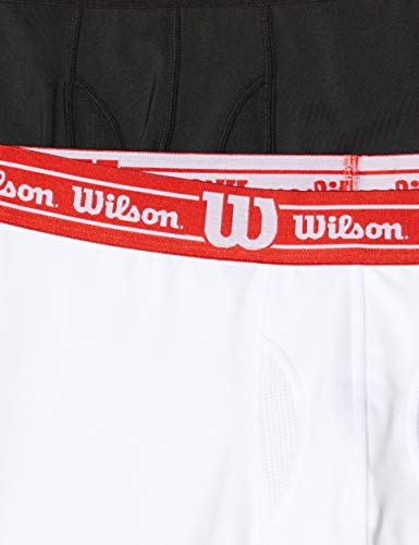 Wilson Calzoncillos de Microfibra y Malla, Bóxers para Hombre (Pack de 2), BLANCO/NEGRO, M
