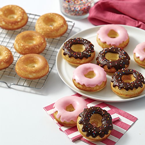 Wilton Molde Antiadherente para Hornear 6 Donuts o Rosquillas de 8,5cm Cada uno, 2105-0565, Acero, Gris, Centimeters