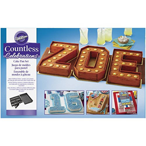 Wilton Molde Antiadherente para Hornear Tartas de Números Celebraciones ZOE, 2105-0801, Aleación, Multicolor, 38 x 23 x 5 cm