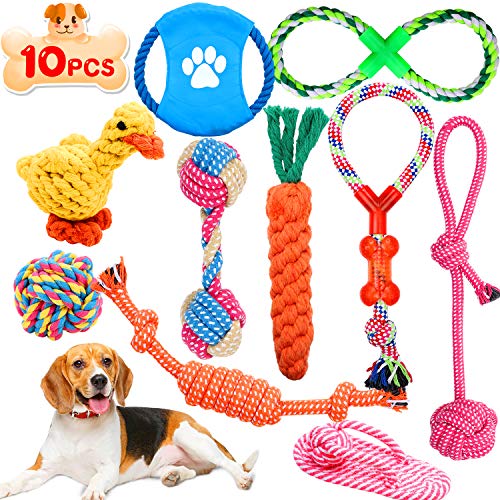 Wimypet 10 Piezas Juguetes de Cuerda para Perros, Grupo de Juguetes para Perros, Durable Masticable Cuerda Soledad para Pequeñas y Medianas Perros, Mantener a Su Perro Sano, Seguro, no Tóxico