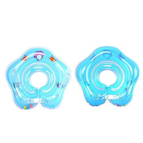 WinCret Flotador Cuello Bebe Ajustable Inflable Doble Airbag Flotador Cuello para 1-18 Meses Bebé