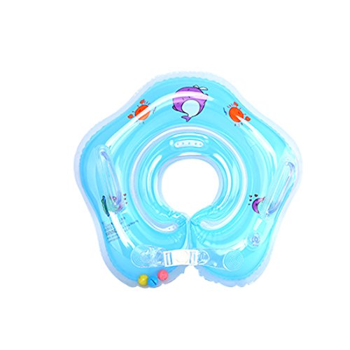 WinCret Flotador Cuello Bebe Ajustable Inflable Doble Airbag Flotador Cuello para 1-18 Meses Bebé