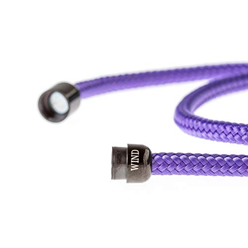 Wind Passion Pulsera Morada Magnética de Cuerda Trenzada Nautica para Hombre y Mujer, Tall Medium