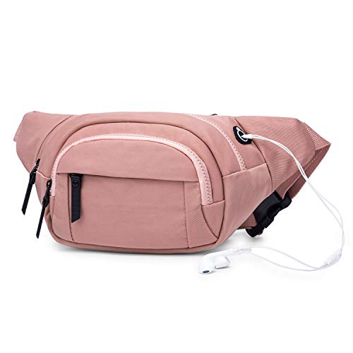 Wind Took riñoneras desportivas cinturón Ajustable riñonera Running Impermeable riñoneras Hombre y Mujer Multifuncional riñoneras a la Moda Rosa Claro