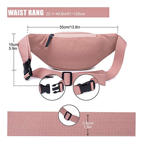 Wind Took riñoneras desportivas cinturón Ajustable riñonera Running Impermeable riñoneras Hombre y Mujer Multifuncional riñoneras a la Moda Rosa Claro