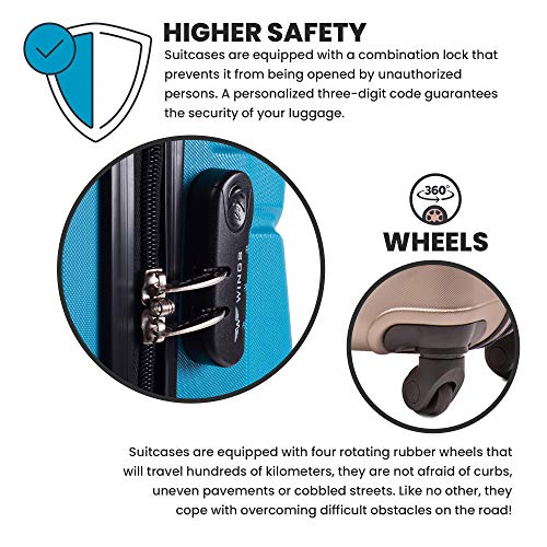 WINGS PEACOCK Una Espaciosa Y Lujosa Maleta De Cabina,Creada para Los Clientes Más Exigentes. Blanda Rígida, Cuatro Ruedas Giratorias, Candado De Combinación, Mango Telescópico (ROSA ROJA, S 55x37x23)