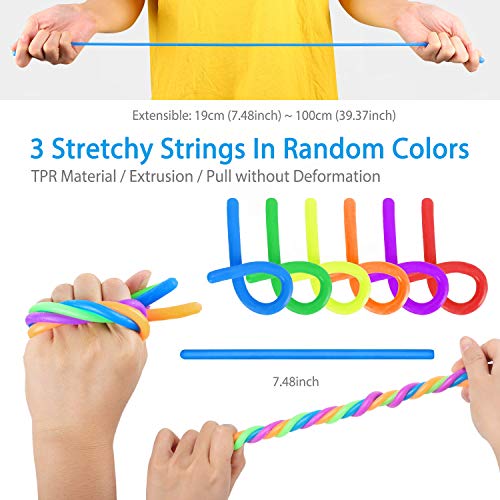 Winload Bolas Antiestres, 4 Piezas Pelotas Antiestres y 3 Piezas Uguetes de Estiramiento Sensorial Fidget por Add, ADHD, Autismo, Squishy Ball Alivia estrés para Niños y Adultos