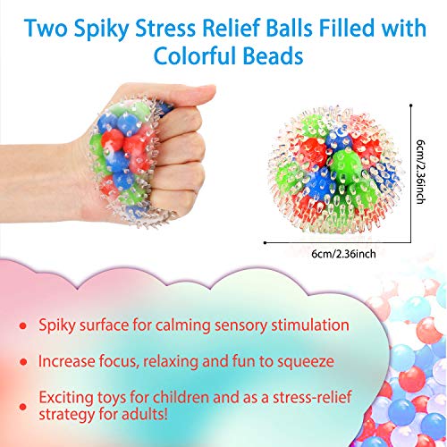 Winload Bolas Antiestres, 4 Piezas Pelotas Antiestres y 3 Piezas Uguetes de Estiramiento Sensorial Fidget por Add, ADHD, Autismo, Squishy Ball Alivia estrés para Niños y Adultos
