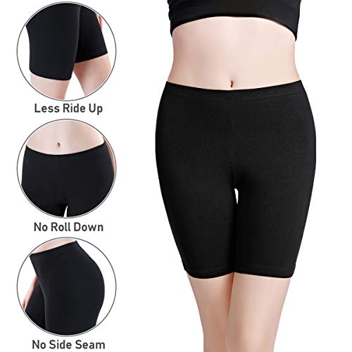 wirarpa Bragas Mujer Leggings Cortos Boxer Algodon Shorts Pantalones Deportivas 3 Pack para Running, Yoga y Ejercicio (Negro, XXX-Large (58))