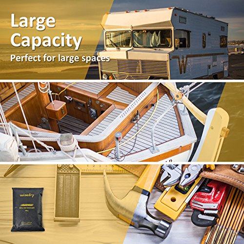 wisedry 500 Gramos x 2 Paquetes [2.2 lbs] Regeneración Gel De Sílice Desecante Los Paquetes Microondas Reactivado rápido Desecante bolsitas Grande Deshumidificadores