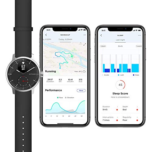 Withings ScanWatch - Reloj inteligente híbrido con ECG, tensiómetro y oxímetro, 42 mm, color Negro