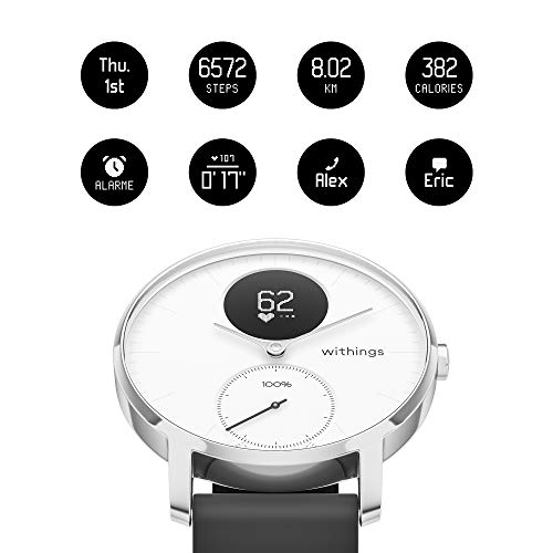 Withings Steel HR Reloj Inteligente, Unisex Adult, Blanco (Blanco y Negro), 36 mm