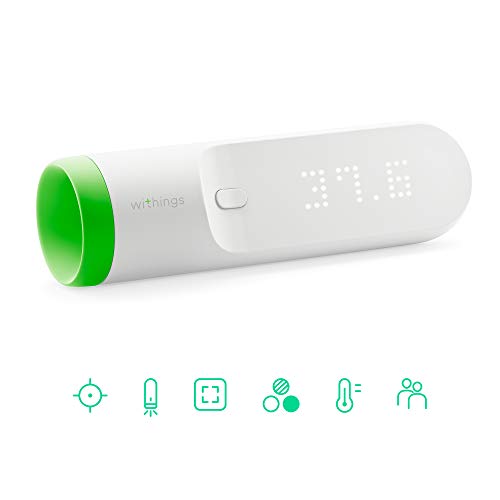 Withings WTH-SCT01 Thermo: termómetro temporal inteligente; apto para bebés, niños pequeños, niños y adultos; sin contacto físico