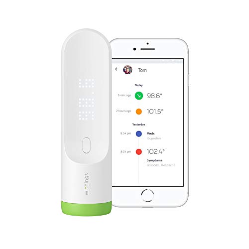 Withings WTH-SCT01 Thermo: termómetro temporal inteligente; apto para bebés, niños pequeños, niños y adultos; sin contacto físico