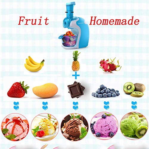 WJH9 De múltiples Funciones Portable del hogar Mini automático de Helados de Frutas de la máquina, fácil de Usar y de Limpiar, removible, Azul
