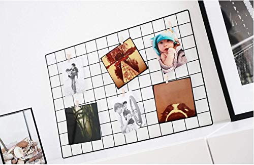 WJSX DIY Hierro Rejilla Cuadrícula Panel/Multifunción Metal Mesh Pared Foto Pared/Decoración de la Pared/Organizador Creativa (Negro, 65 * 45cm)