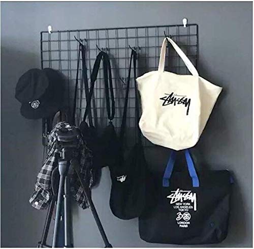 WJSX DIY Hierro Rejilla Cuadrícula Panel/Multifunción Metal Mesh Pared Foto Pared/Decoración de la Pared/Organizador Creativa (Negro, 65 * 45cm)