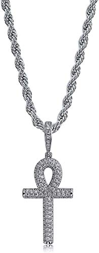 WLHLFL Collar Collares Cruzados Hombres Mujeres Hip Hop Collares Pendientes Iced out + Cz Stone Regalos para Mujeres Hombres Regalos