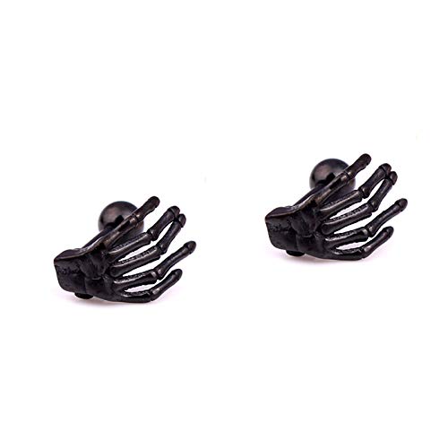 WLZP 4 Pares 1.2mm Acero Inoxidable 316L Pendientes Piercing Cartílago hélix Tragus Stud para Hombres Mujeres, Plata/Oro/Negro
