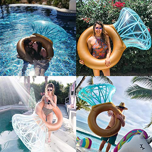 WLZP Hinchable Colchonetas Piscina, Inflable Diamantes Gigante Flotador, Juguete para Fiestas de Piscina con Válvulas Rápidas, Fotografía Apoyos, Float Inflable para Adultos 55 X 47,2 X 15,7"