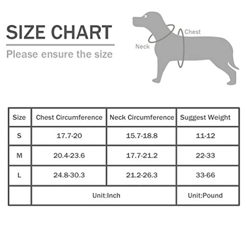Wodondog Arnés para Perros Chaleco Ajustable Suavemente Acolchado Transpirable Silla de Montar Tipo Cofre Arnés para Collar de Seguridad (M)