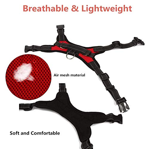 Wodondog Chaleco de arnés para Perros Tipo de Silla de Montar Transpirable Acolchado Suave Ajustable Arnés de Seguridad para el Pecho para Perros Grandes medianos pequeños (L)