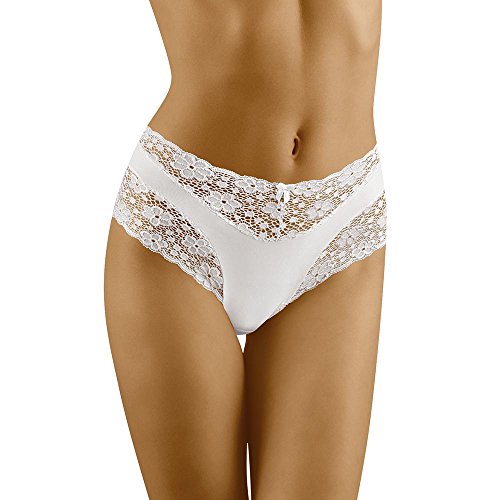 Wolbar Atractivo Bragas Cintura Alta WB13, Blanco,M