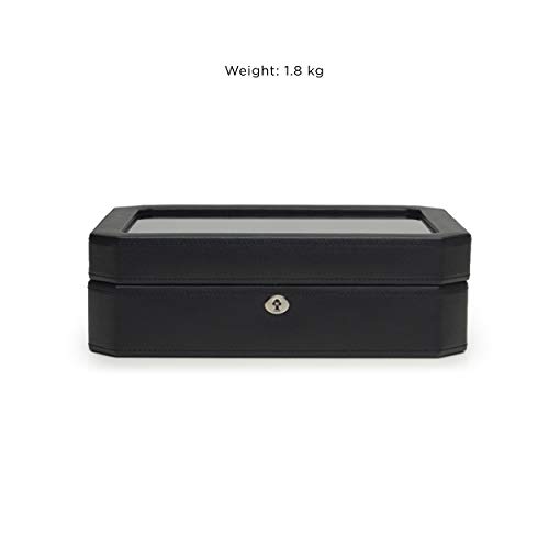 Wolf Designs 4584029 Windsor - Caja de almacenamiento para relojes (con tapa, 10 unidades), color negro