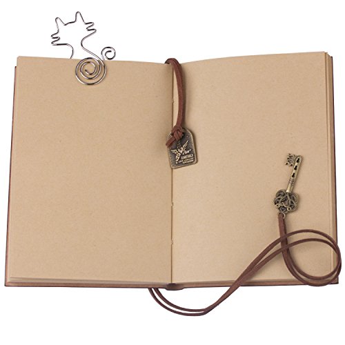 Wolintek Cuaderno de Cuero,Cuaderno de Notas Vintage Cuadernos Bonitos de Viaje con n Regalo Gratis