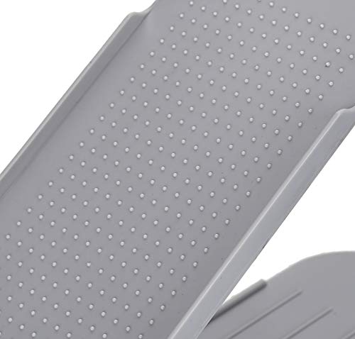 wolketon 10pcs Organizadores de Zapatos Ajustables, Durable Gris Soportes de Calzado con Ranuras Ahorro de Espacio para Tacones Altos Zapatos Planos