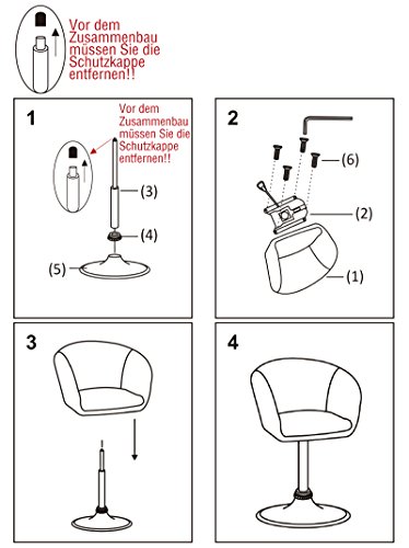 WOLTU 1x Taburete de Bar Altura Ajustable Acero Cromado, Cuero Sintético Taburete bajo Sillas Bar Taburete Peluquería Silla de Escritorio Blanco BH24ws-1