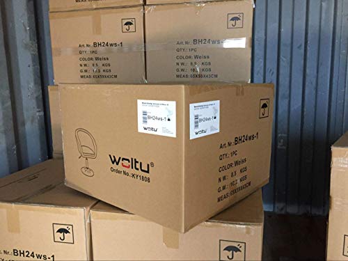 WOLTU 1x Taburete de Bar Altura Ajustable Acero Cromado, Cuero Sintético Taburete bajo Sillas Bar Taburete Peluquería Silla de Escritorio Blanco BH24ws-1