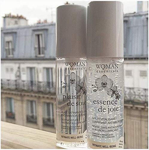 WOMAN ESSENTIALS ESSENCE DE JOIE- 100ml - Lubricante Intimo con Ácido Hialurónico - Gel Íntimo 100% Natural - Lubricante al Agua - Ideal para Uso Durante Menopausia