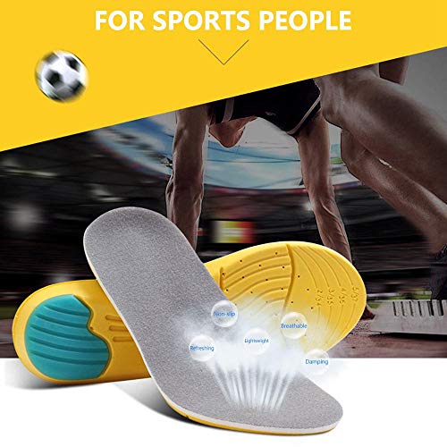 Womdee Plantillas Memory Foam Confort, Plantillas OrtopéDicas para Hombre Y Mujer,Plantillas Deportivas Hombre Gel,Senderismo,Reducir El Dolor De Pie,TamañO Cortable 35-45