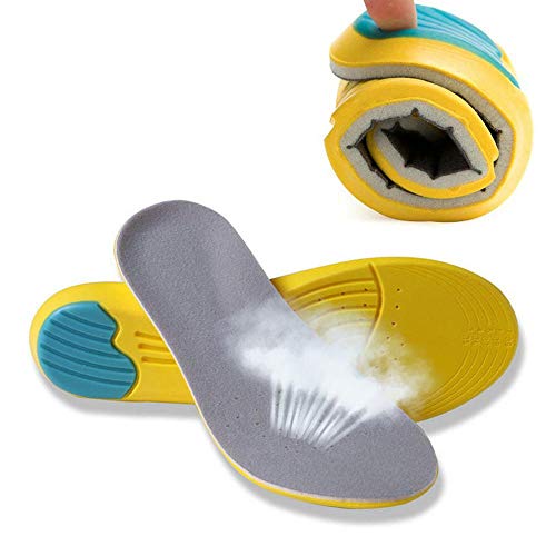 Womdee Plantillas Memory Foam Confort, Plantillas OrtopéDicas para Hombre Y Mujer,Plantillas Deportivas Hombre Gel,Senderismo,Reducir El Dolor De Pie,TamañO Cortable 35-45