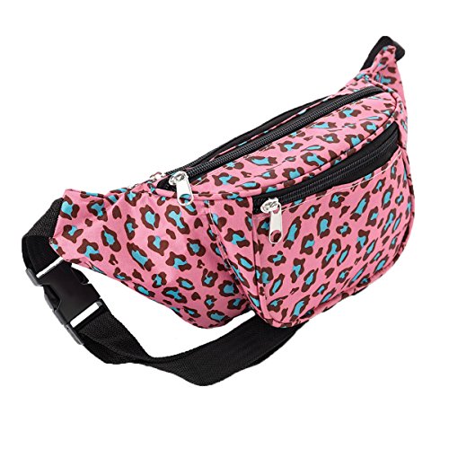 Womens/Girls Fashion Brown Leopard Print Zip Carrier Lightweight Bum Bag With Pocket Compartments (Animal Print)