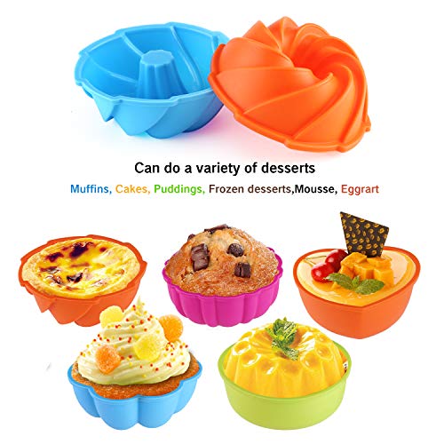 WOMGF Moldes de horneado para Magdalenas y Muffins Molde Silicona Antiadherente y Reutilizables, Silicona de Grado Alimenticio, Pack de 24