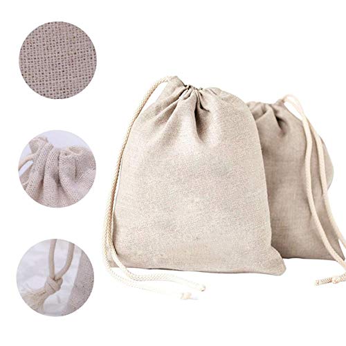 wonderday 2PCS Bolsas de Muselina de algodón, Bolsa de algodón con cordón Bolsas de Malla Reutilizables Bolsa de Almacenamiento Bolsa de Compras ecológica Verde, 20x28cm