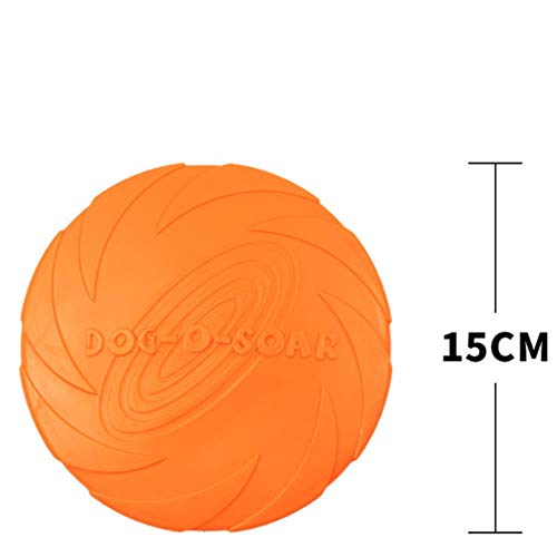 WOOAI 2018 Los Juguetes para Mascotas más vendidos Nuevos Discos voladores para Perros Grandes Trainning Puppy Toy Fetch de Goma Disco Volador Frisby 15cm 18cm 22cm, 15cm, como tamaño de Imagen