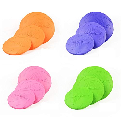 WOOAI 2018 Los Juguetes para Mascotas más vendidos Nuevos Discos voladores para Perros Grandes Trainning Puppy Toy Fetch de Goma Disco Volador Frisby 15cm 18cm 22cm, 18cm, como tamaño de Imagen