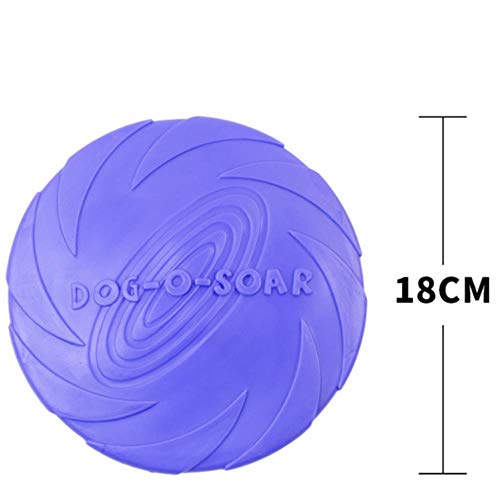 WOOAI 2018 Los Juguetes para Mascotas más vendidos Nuevos Discos voladores para Perros Grandes Trainning Puppy Toy Fetch de Goma Disco Volador Frisby 15cm 18cm 22cm, 18cm, como tamaño de Imagen