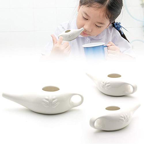 Wood.L Cerámica Neti Pot Irrigador Nasal Olla Nasal Limpiar La Cavidad Nasal Yoga Gimnasio Esencial Lavado Nasal Casero Productos De Enfermería