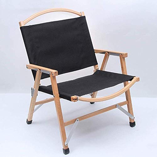 Woodtree Silla Plegable portátil de Roble Silla de Camping de Madera Maciza Silla for el Campo, Pesca, Senderismo, al Aire Libre (Color: Verde del ejército), Color: Verde del ejército (Color : Black)