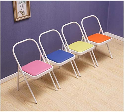 Woodtree Yoga Plegable Portable de la Silla, Silla de la Aptitud Especial, Auxiliar Silla de Fitness, hogar, oficinas, Silla de Metal Reforzado (Color: Negro), Color: Marrón (Color : Blue)